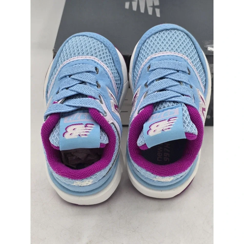 New Balance Toddlers Sz 2M Unisex 997H Bungee‎ Lace Sneaker Blue Purple - NEW